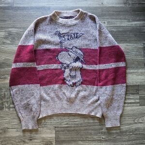 RARE VTG 70's Japan Snoopy x Arrow State Crewneck Sweater Size M/L See Photos